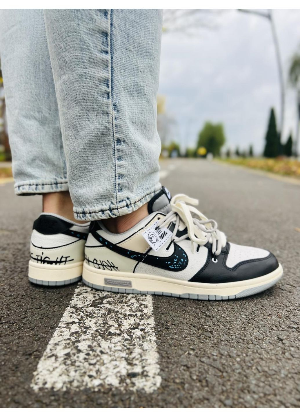 Білі Осінні кросівки чоловічі nike dunk low hold me tight найк сб данк No Brand