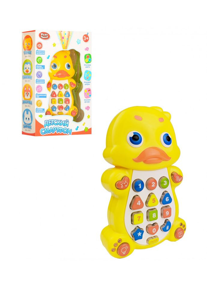 Детский развивающий телефон 7614 (укр.) с проектором 7614-2 (Утка) Limo Toy (369786488)