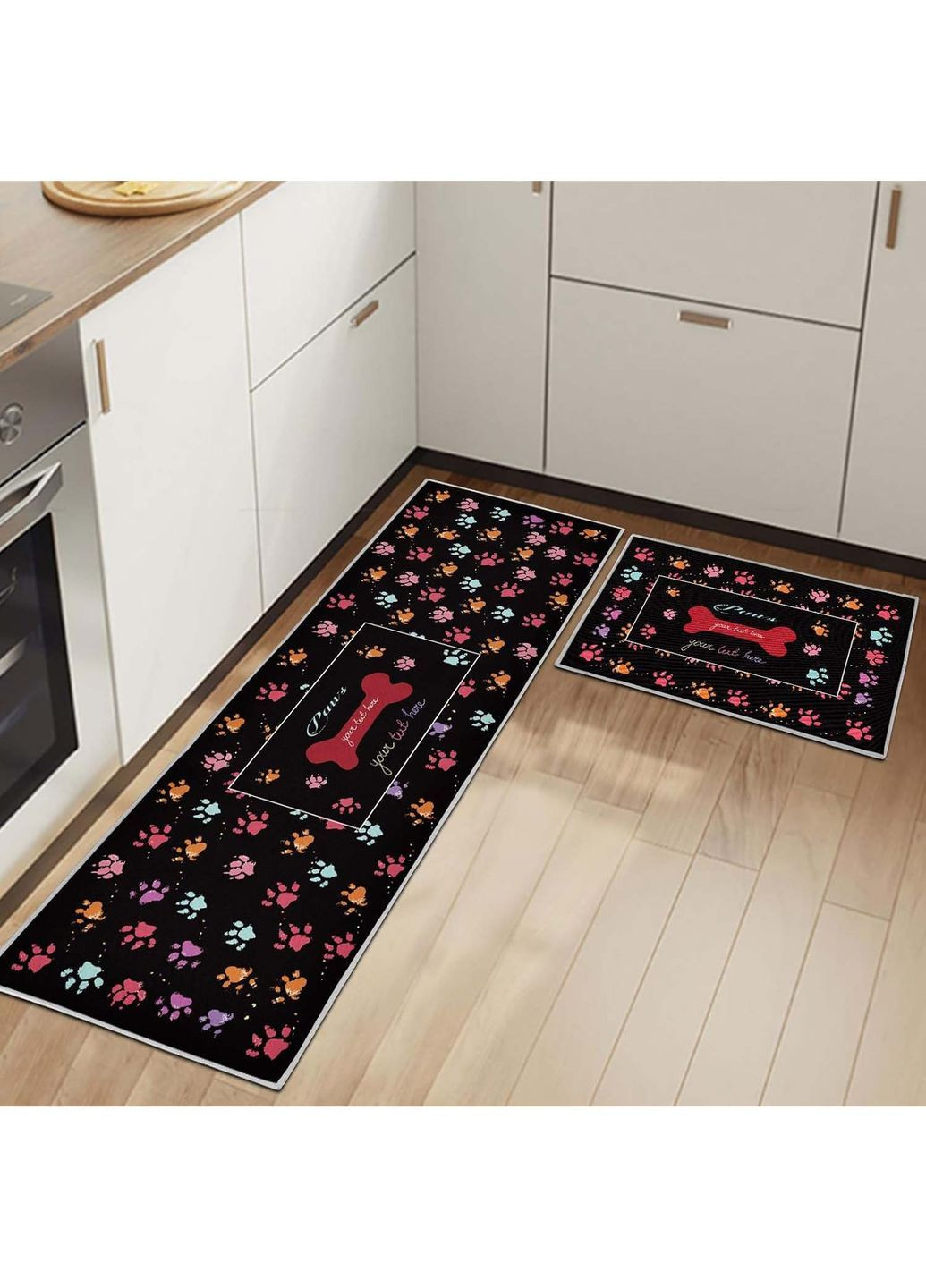 Набір килимків для кухні та ванної 120×40 см і 60×40 см водонепроникні, протиковзні, м'які, декоративні Kitchen Master (368877946)
