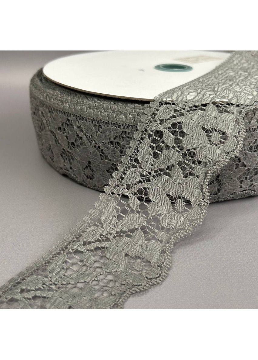 Кружево гипюровое 6 см - серый (#6) Plus-plus (354795037)