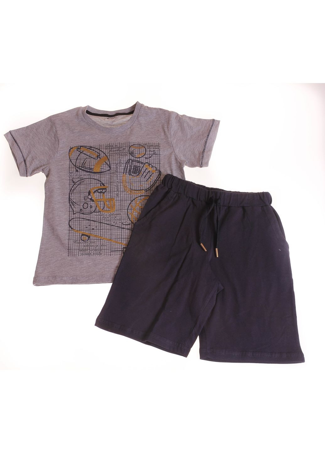 Серый летний футболка + шорты 21151 темно меланжевый Elnino