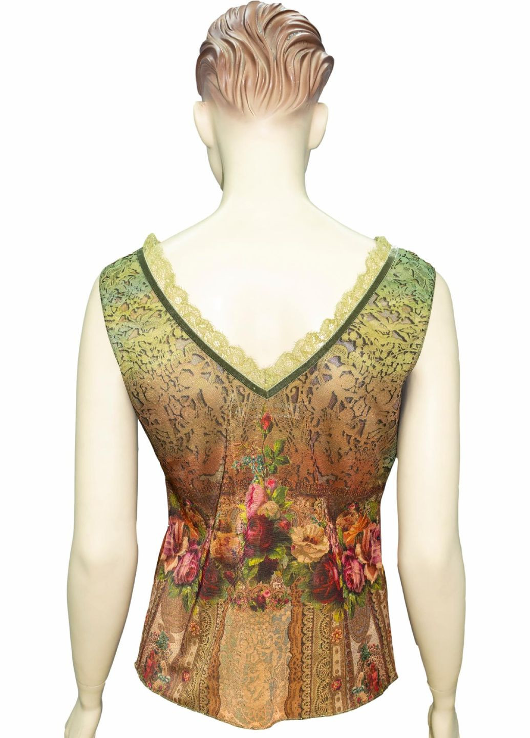 Зелёная блуза женская "осенняя роскошь" с кристаллами swarovski ручная работа (р-l) Michal Negrin