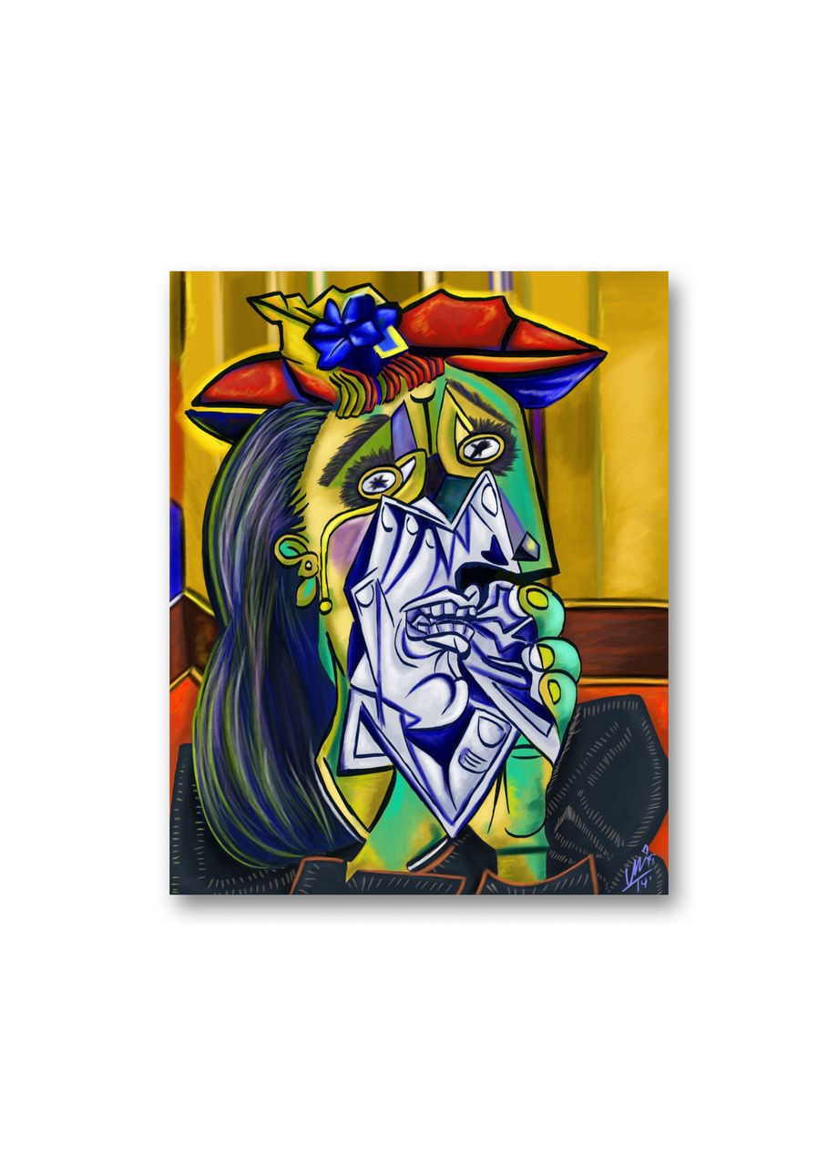 Друк на полотні "Жінка, що плаче" Пабло Пікассо 40x60 No Brand (346495392)