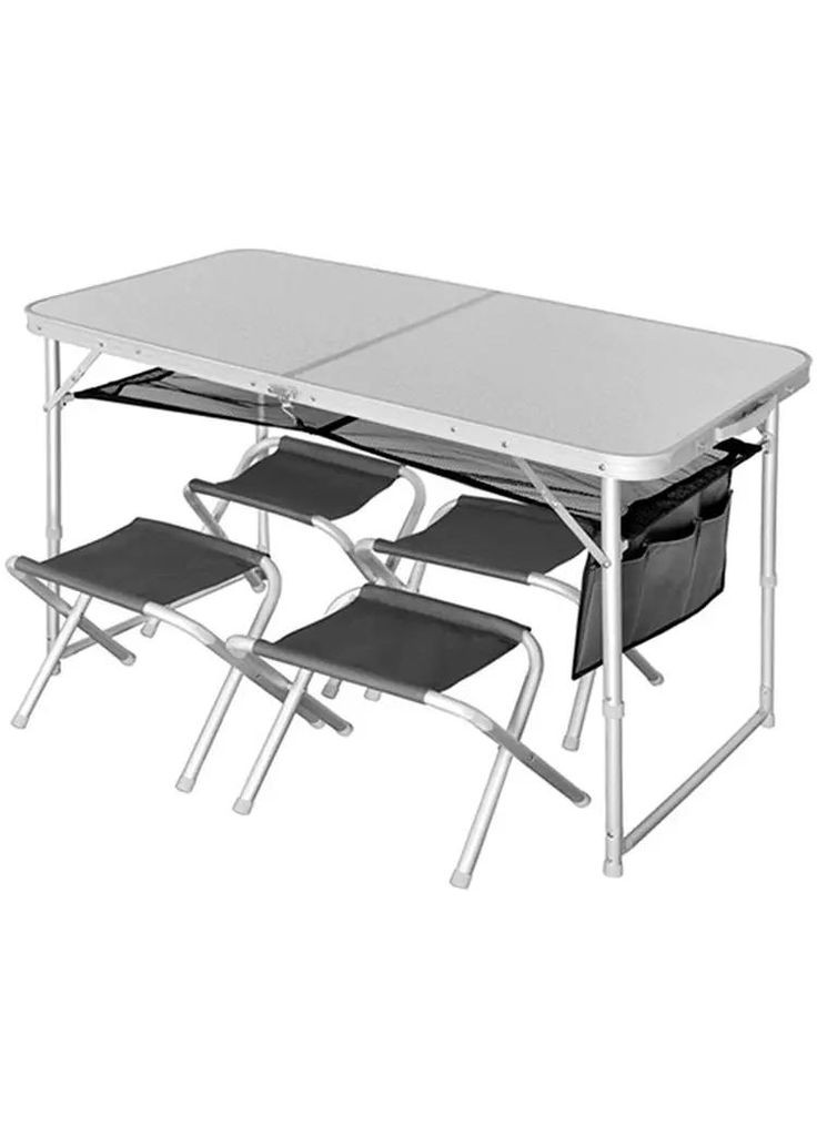 Стіл Runn + 4 стільця 120Х60х70cm Сірий Norfin (316438269)