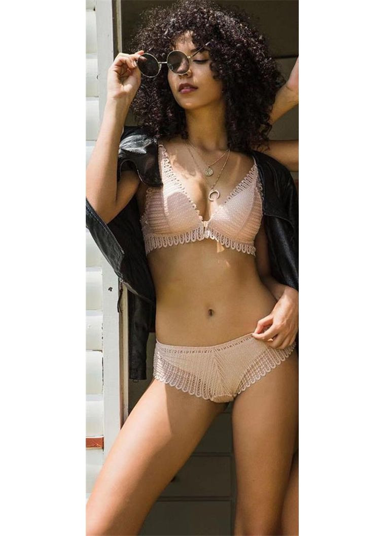 Бежевый комплект белья «легкое облако» No Brand