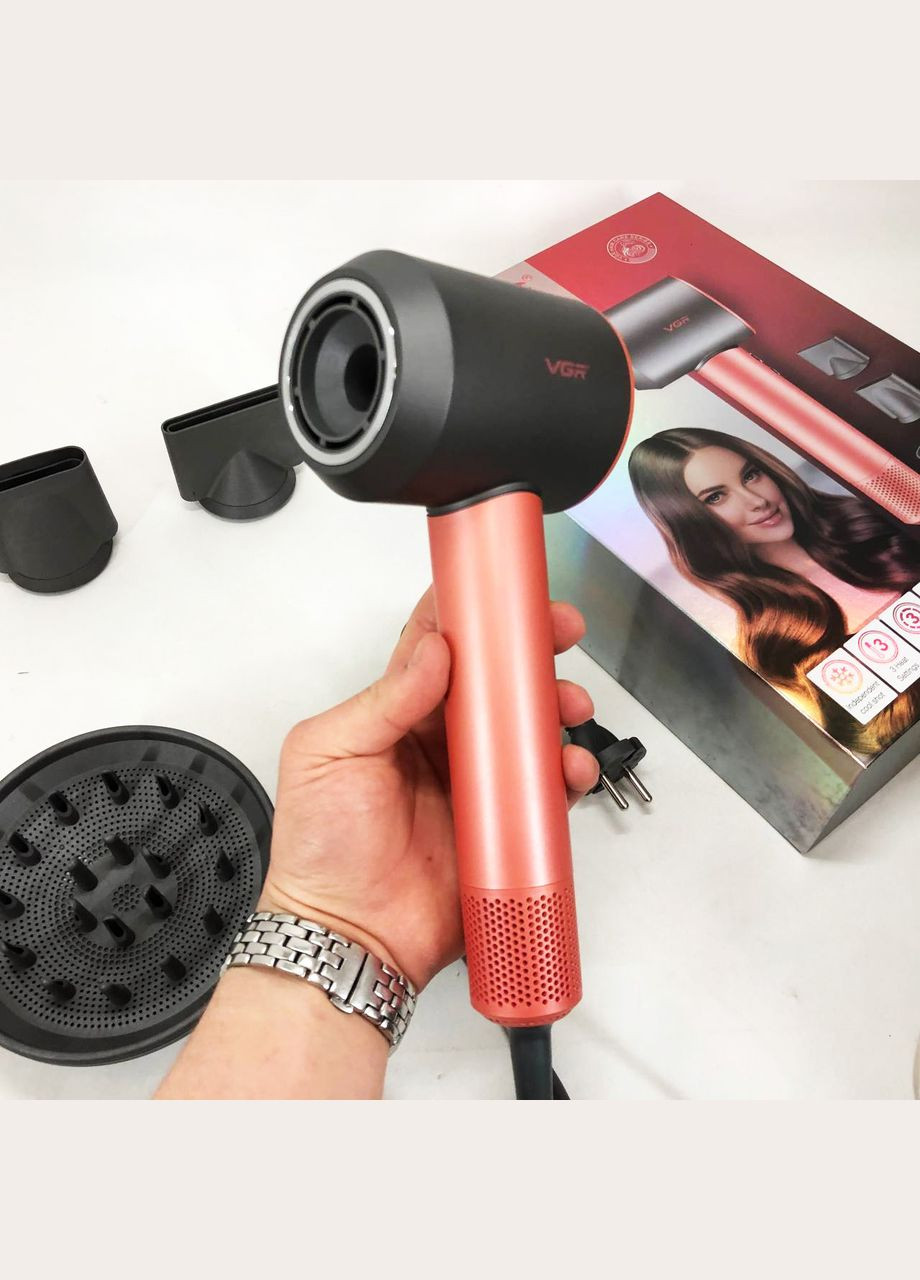 Дорожный мощный фен для волос V-440, Мощный ионный фен, Фен мощный, Классический фен FJ-962 для волос VGR (349512146)
