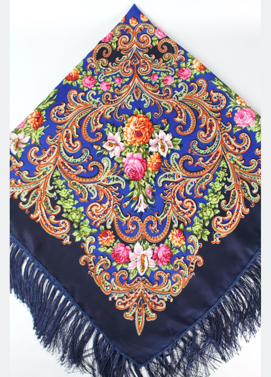 Платок народный "Букет лилий" Темно-синяя 611006 Husta (322502147)
