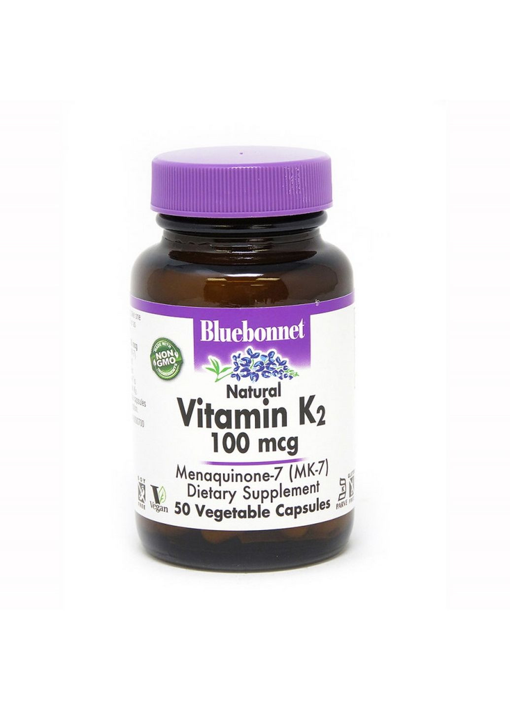 Витамины и минералы Vitamin К2 100 mcg, 50 капсул Bluebonnet Nutrition (293341109)