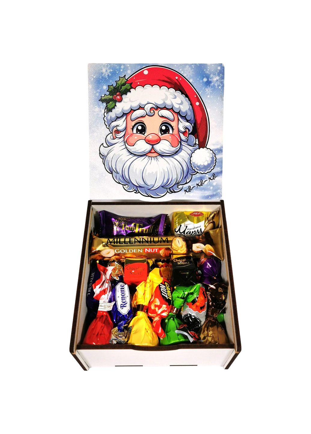 Подарунок №31/14 “Різдвяний настрій” 540г (15х15х7 см, у дерев'яній коробці) Унікальна цукерка (372656210)