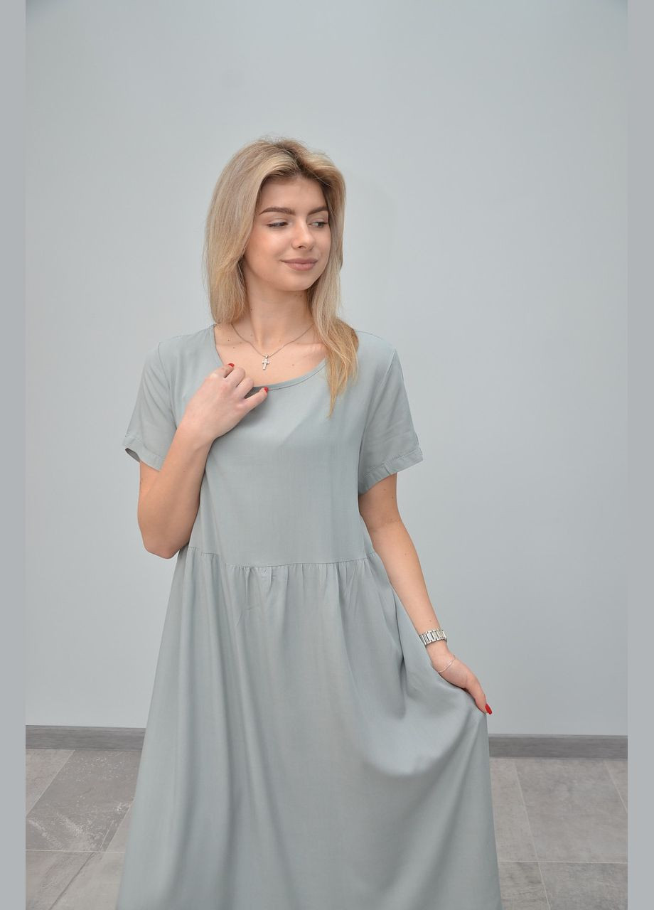 Светло-серое женское платье, короткий рукав, разные цвета (размеры: m, l, ) xl, светло-серый No Brand