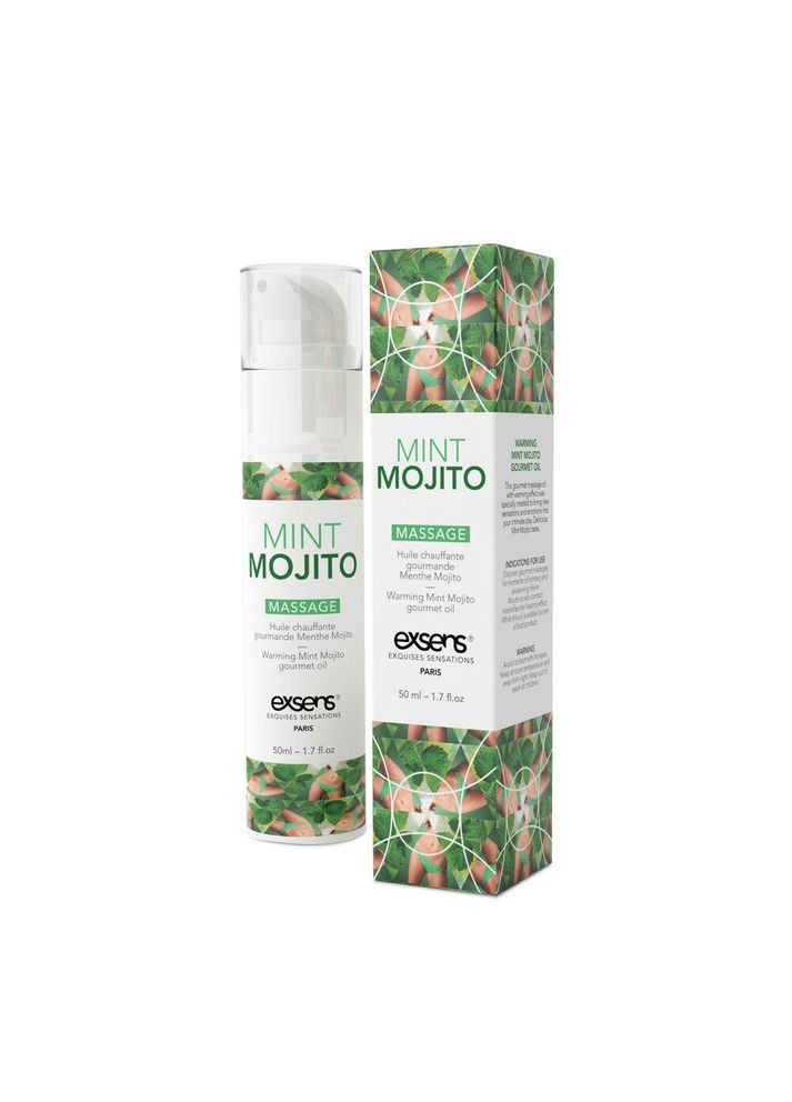 Массажное масло Mojito 50мл разогревательное, без сахара, без парабенов, съедобное Exsens (367723335)