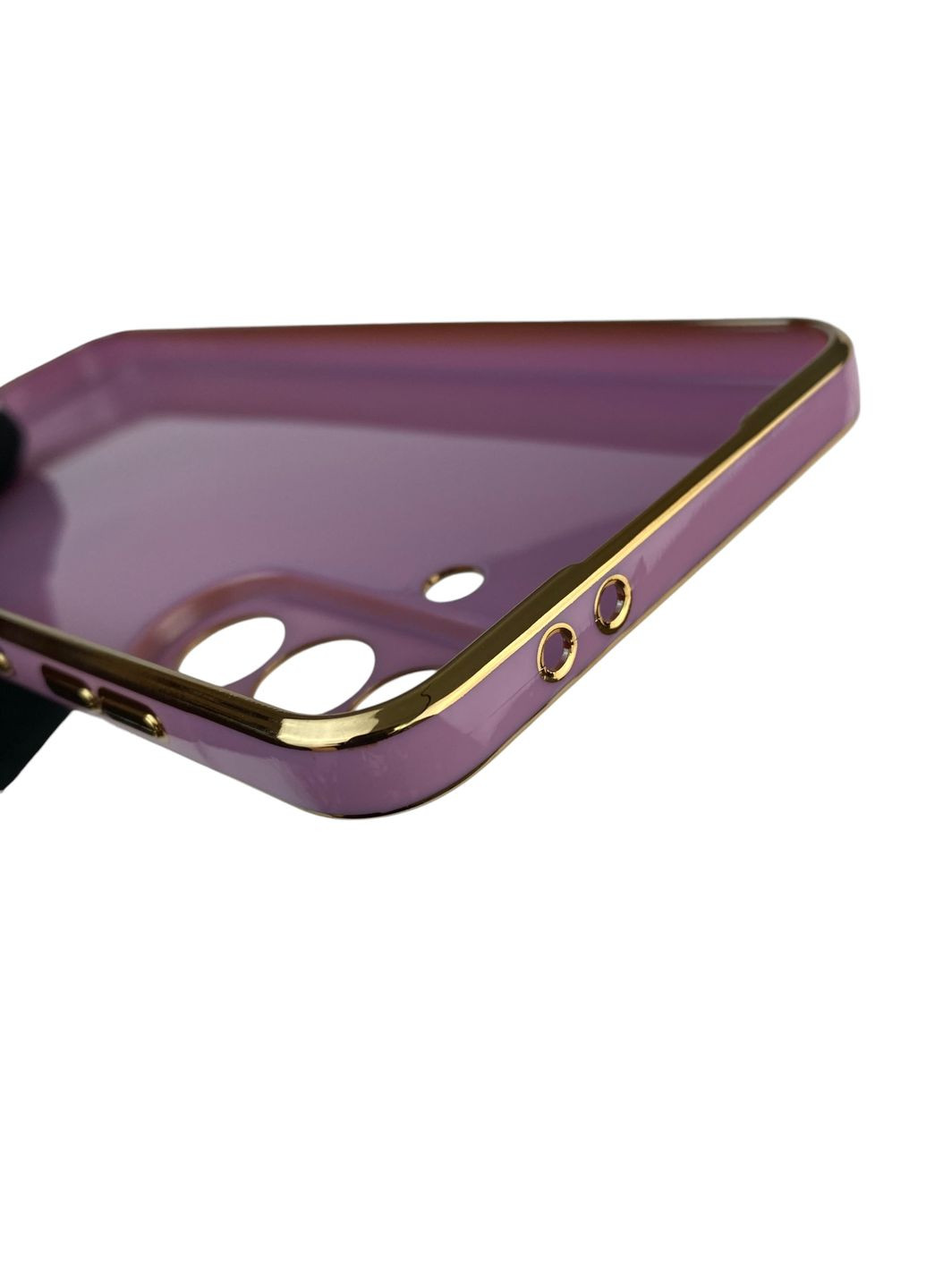 Чехол для Galaxy A36 5G SM-A366U с кольцом-подставкой с золотой окантовкой на самсунг а36 черничный gs1 Samsung (366234048)