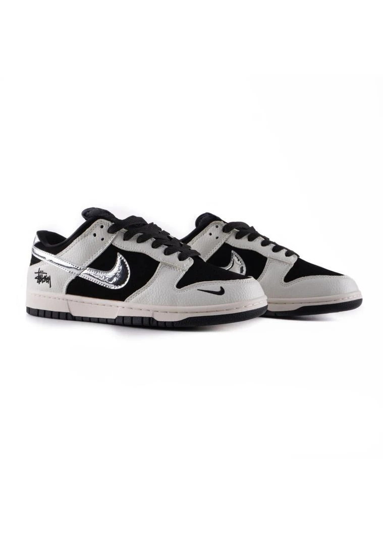 Комбіновані кросівки sb dunk low x stussy black white metallic демісезон Nike 12899