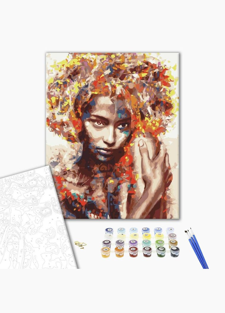 Картина по номерам Незнакомка в красках Картины в цифрах Набор для рисования по номерам Абстракция девушка 40х50 BS51400 Brushme (317028180)