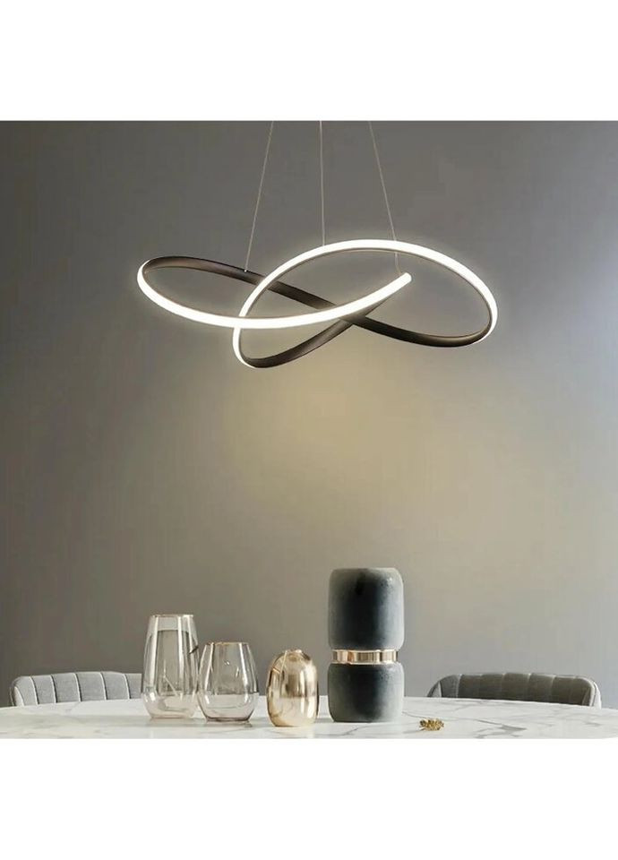 Люстра светодиодная подвесная LED светильник для квартиры на потолок лэд 26993 Черный 40-140х60х60 см. Sunnysky (324395857)