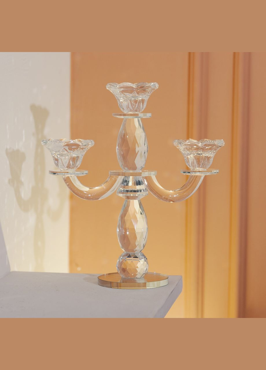 Канделябр на 3 свечи 24×9×25 см подсвечник настольный декоративный на ножке HP-4-65 Yiwu (331784644)