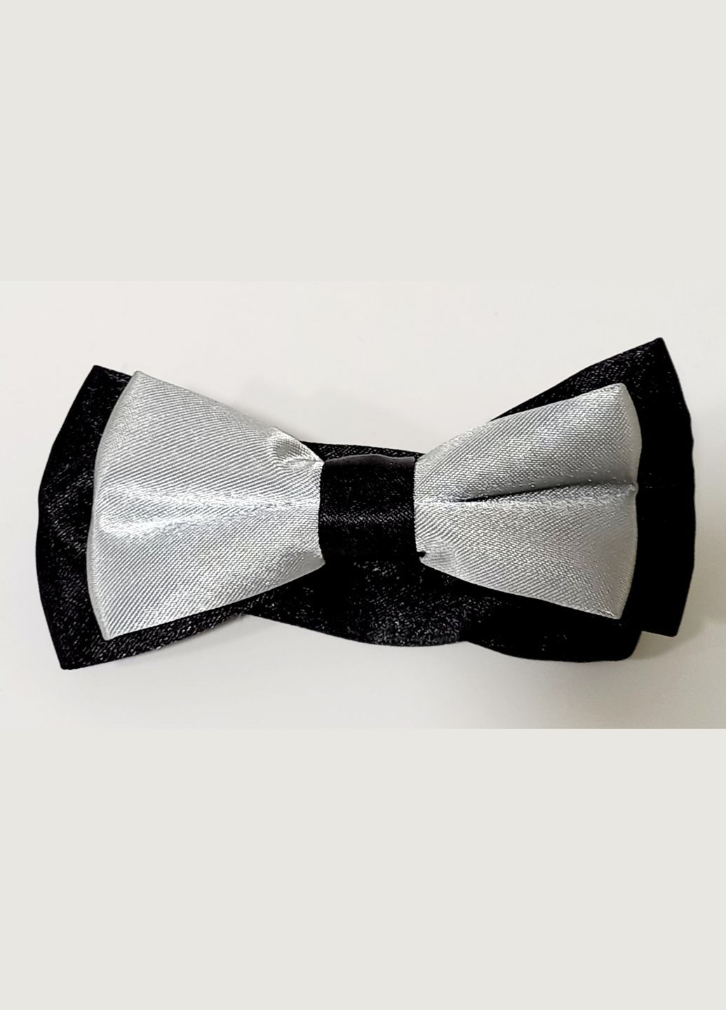 Двоколірна краватка-метелик Butterfly 2Btn Сірий No Brand (306903729)