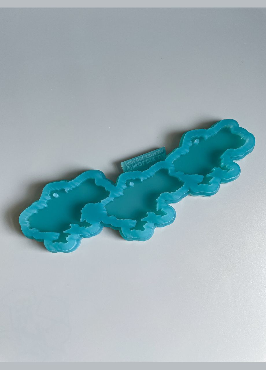 Молд 3в1 карта України 64*40*5 мм з отвором для брелоків силіконова форма молд для епоксидної смоли No Brand (370566474)