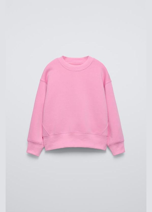 Zara свитшот на флисе розовый на девочку 8/9 лет розовый
