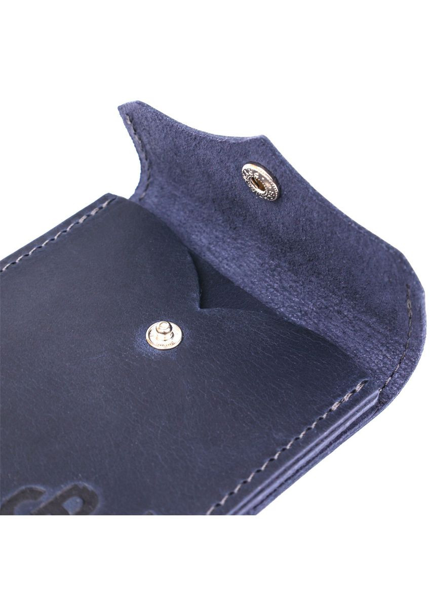 Якісний Затискач з натуральної шкіри 11198 Синій Grande Pelle (317276259)
