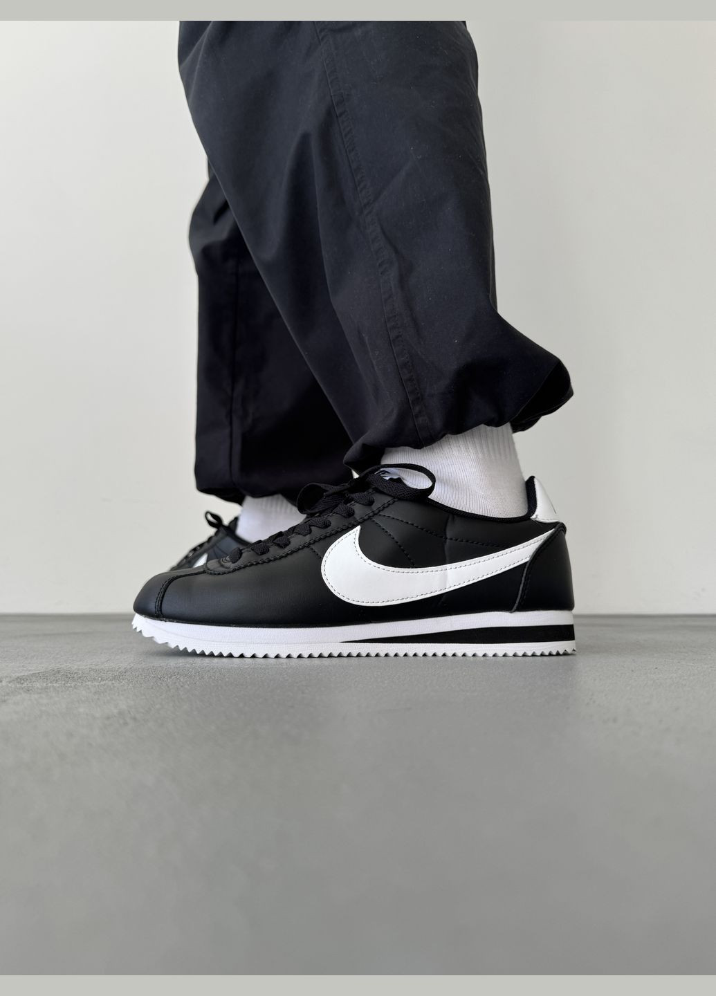 Чорні Осінні кросівки чоловічі і жіночі nike cortez black | найк кортез чорний No Brand