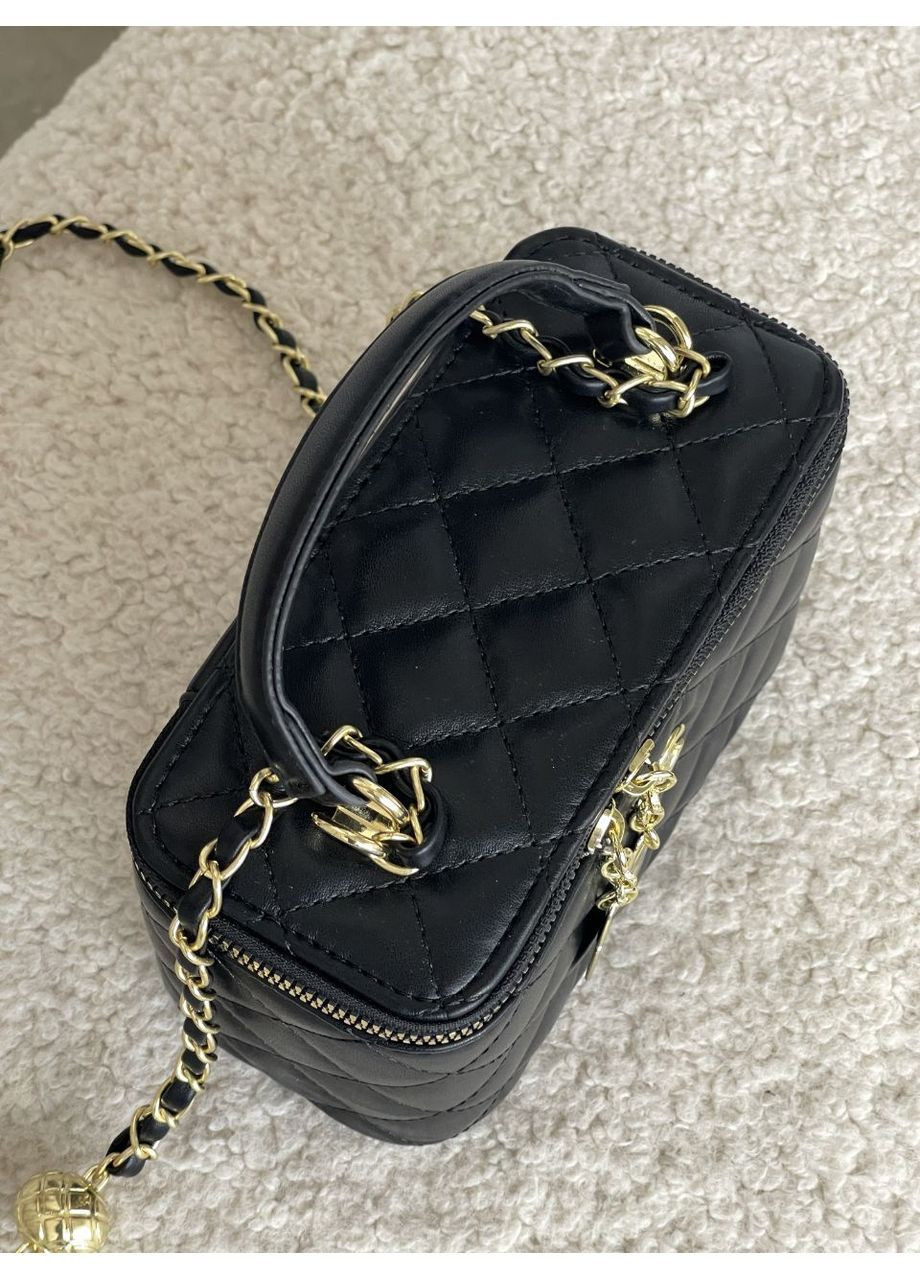 Сумка жіноча клатч Chanel Classic Black Lambskin класична бочка Шанель Чорна саквояж No Brand (367610514)