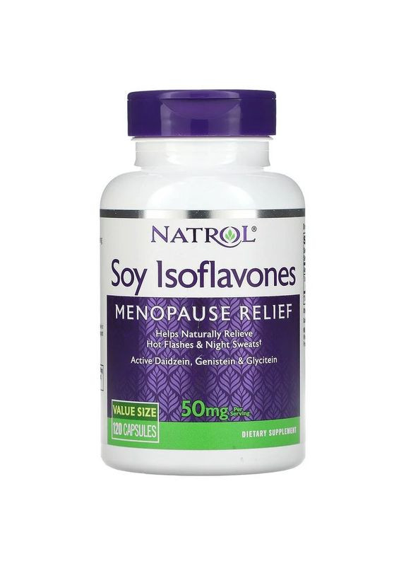 Ізофлавони сої Soy Isoflavones 50 mg, 120 капсул покращення здоров'я при менопаузі Natrol (334705144)