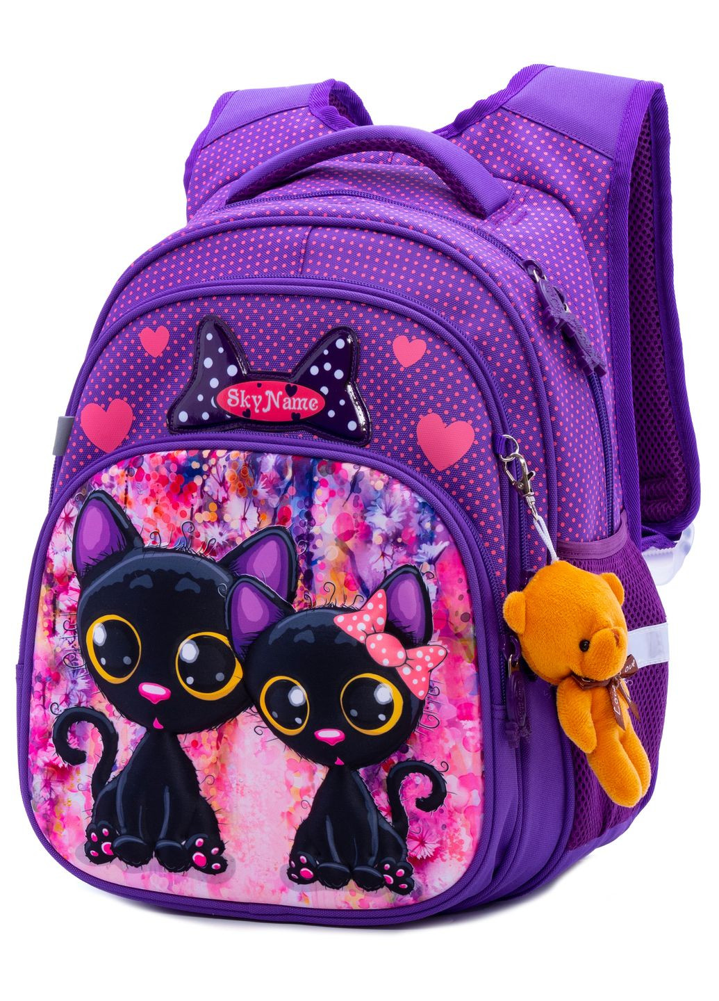 Ортопедический рюкзак с пеналом и мешком фиолетовый для девочки для 1 класса (Full R3-240-2) Winner (293504233)