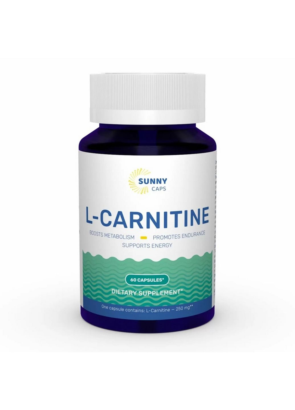 Жироспалювач L-Carnitine 250 mg, 60 капсул Sunny Caps (293338643)