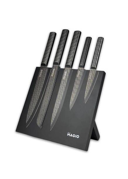 Набор кухонных ножей 6 предметов (MG-1096) Magio чёрные,