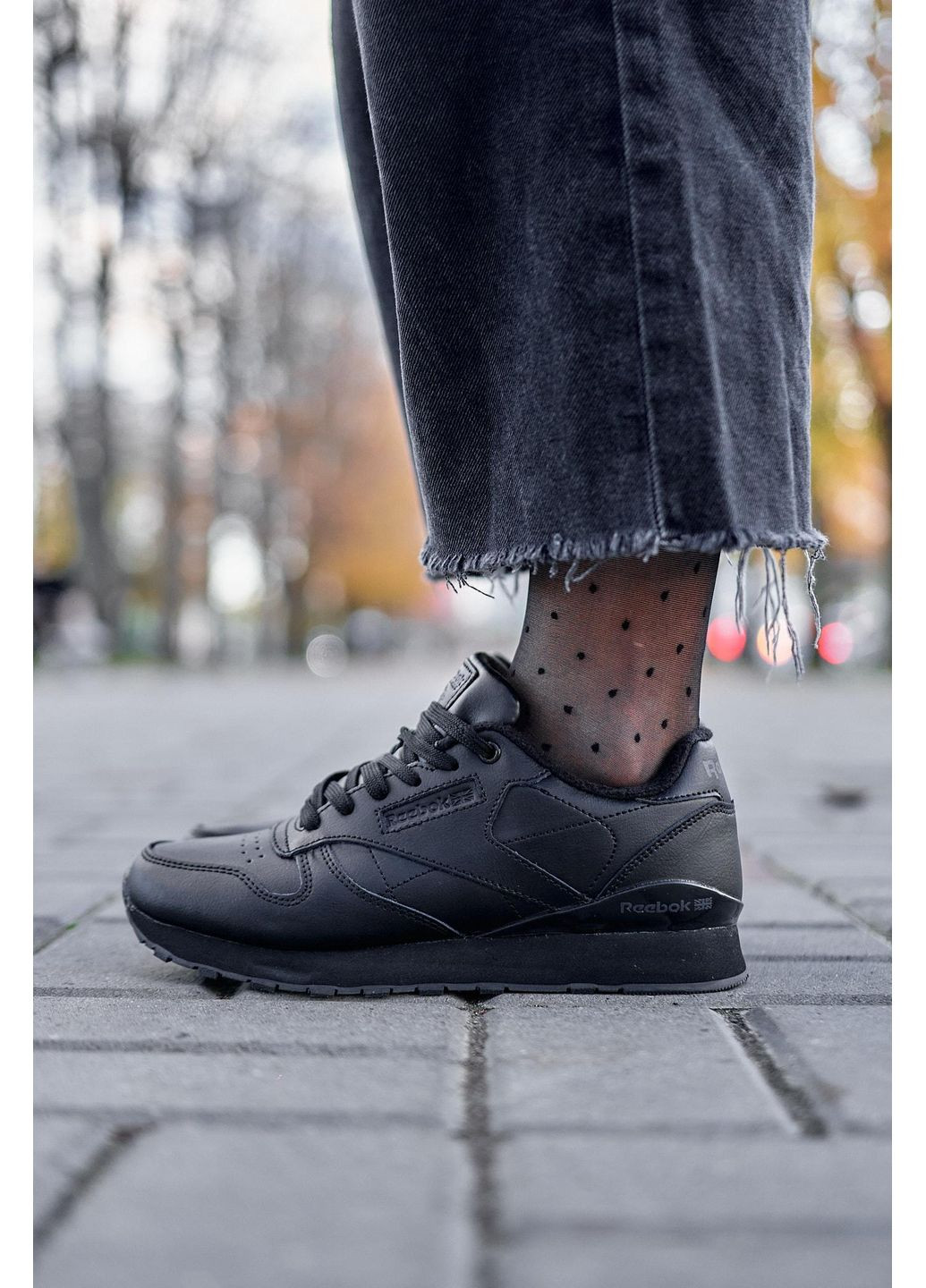 КРОСІВКИ ЖІНОЧІ REEBOK CLASSIC BLACK FLEECE РІБОК No Brand чорні демісезони (369389565)