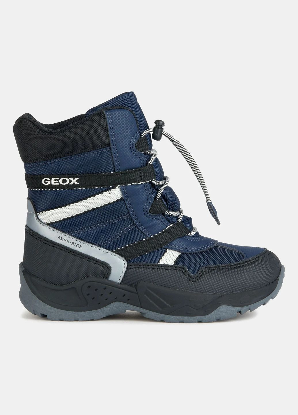 Синие повседневные зимние ботинки для мальчика j sentiero в.b abx a navy grey Geox