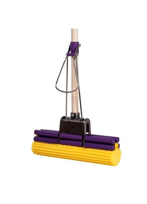 Швабра с двойным отжимом "Умняшка" с металлической ручкой и мягкой губкой. No Brand (362493050)