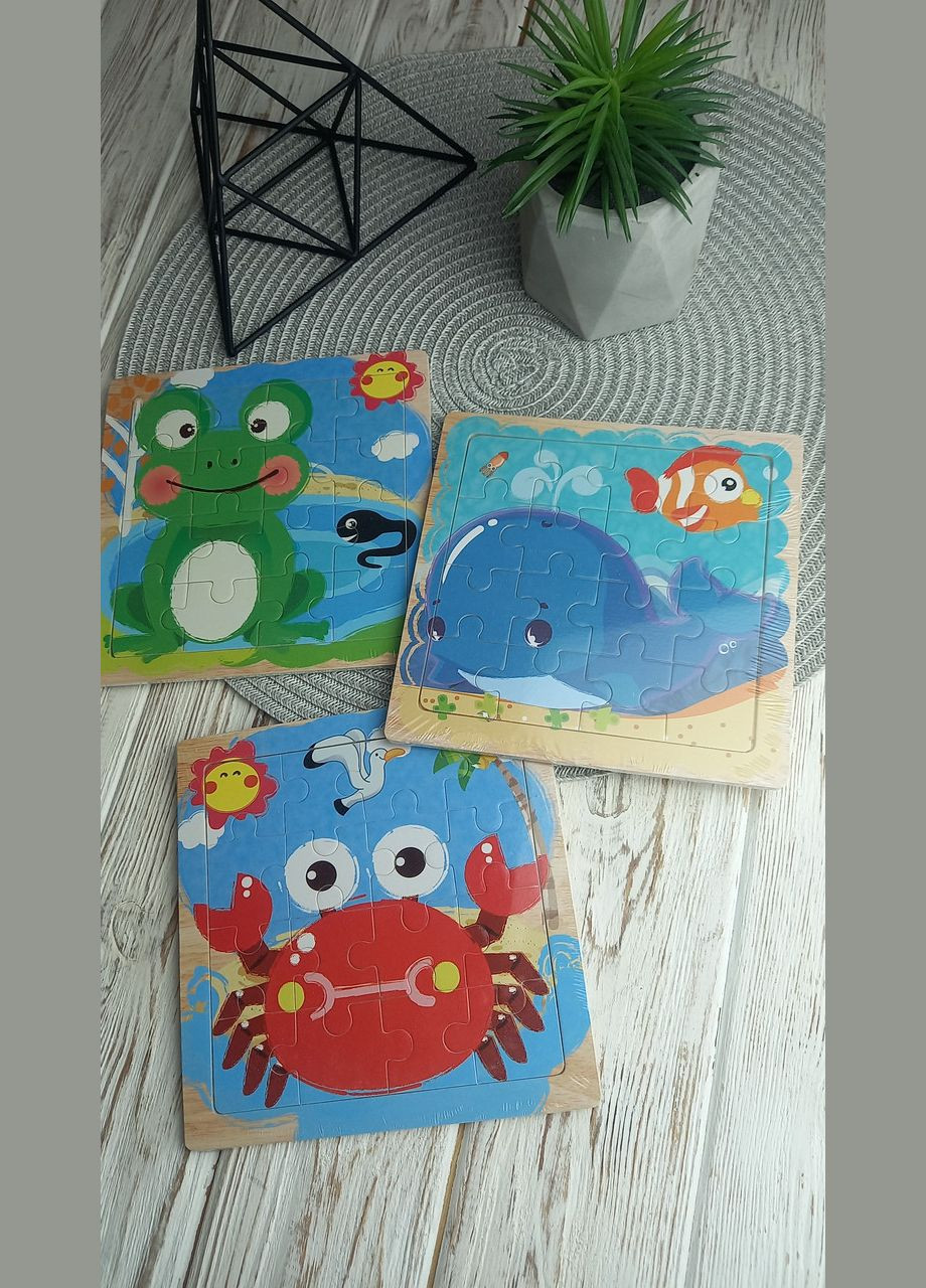 Пазли 9, 15,16 детали дерев'яні дерево сортер пазли іграшки No Brand (345742850)