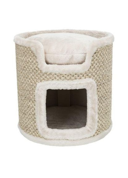 Дряпка Вежа Ria для котів, сизаль/плюш/фліс, 37х37 см (світло-сірий/натуральний) (*) Trixie (322591591)