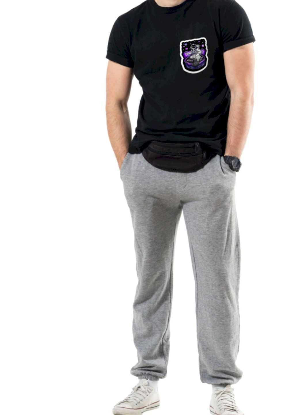 Черная футболка мужская черная "space dj" Trace of Space