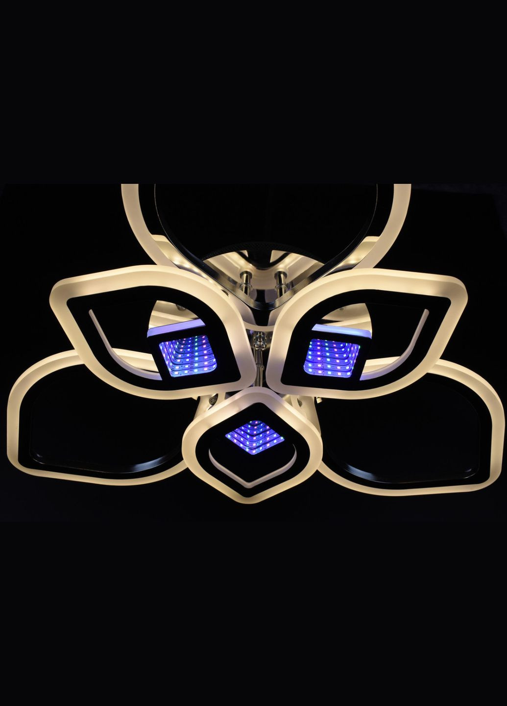 Люстра світлодіодна стельова LED світильник для квартири на стелю лед з пультом 26095 Хром 10х60х60 см. Sunnysky (364765989)