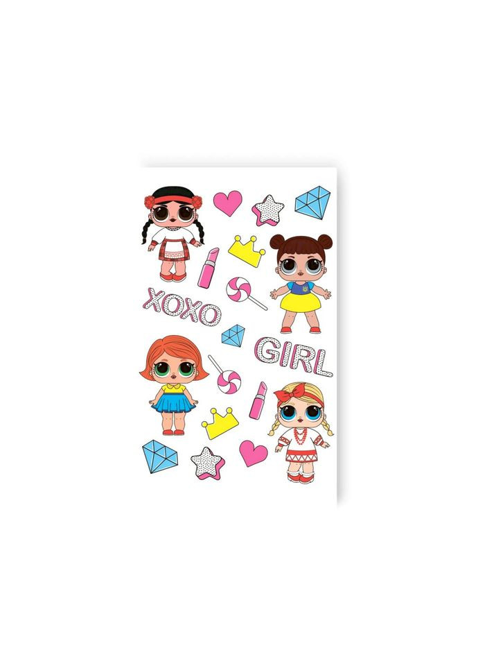 Набір дитячих тимчасових татуювань "Ляльки" L-65 Tattooshka (316271673)