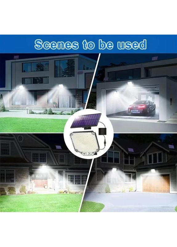Уличная солнечная LED лампа с датчиком движения и пультом, 344 светодиода, автономный прожектор IP65 2 шт. China (361848906)