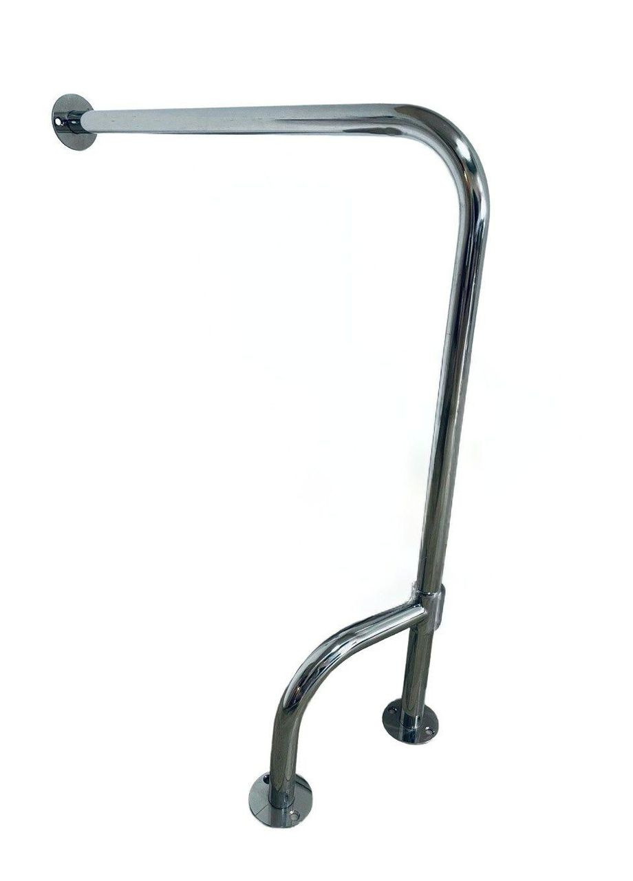 Поручень Г-подібний посилений напольний з поворотною ніжкою 360° для людей з інвалідністю, Ø 32 мм - 700х800мм, нержавіюча сталь Everest (352768935)