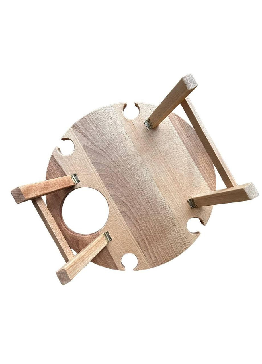 Винний столик на три відділення 4 бокали з отвором No Brand (330774533)