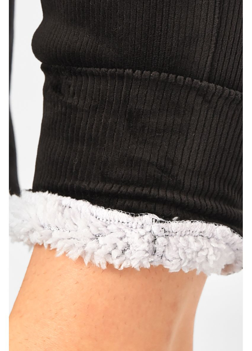 Штани жіночі на штучному хутрі чорного кольору Let's Shop (365726830)