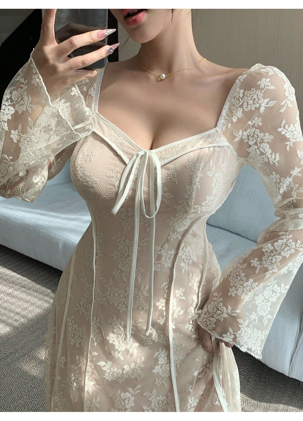 Кремова сукня SHEIN колор блок