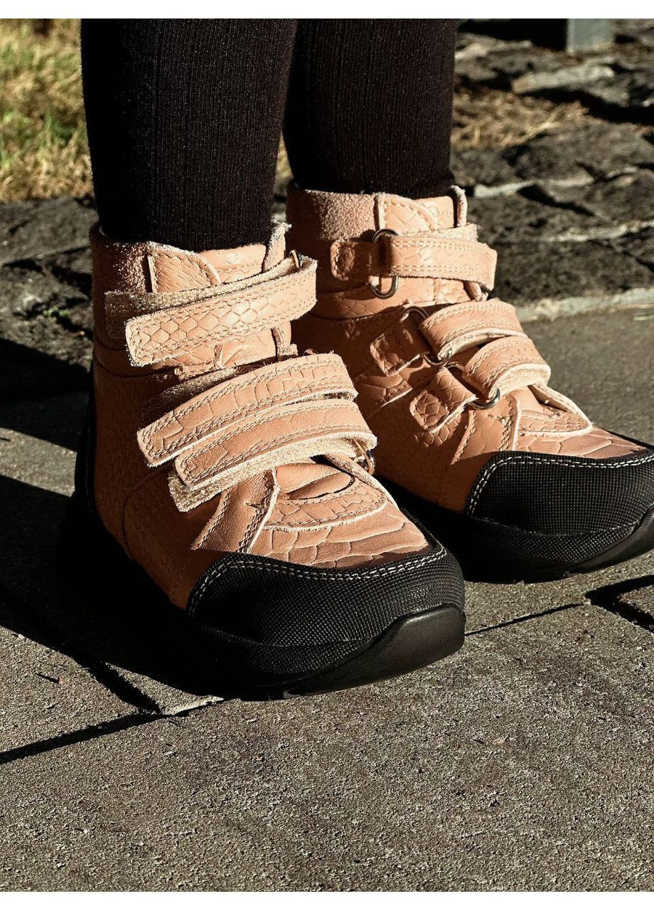 Розовые зимние детские зимние теплые ортопедические ботинки для девочек на липучках Botte