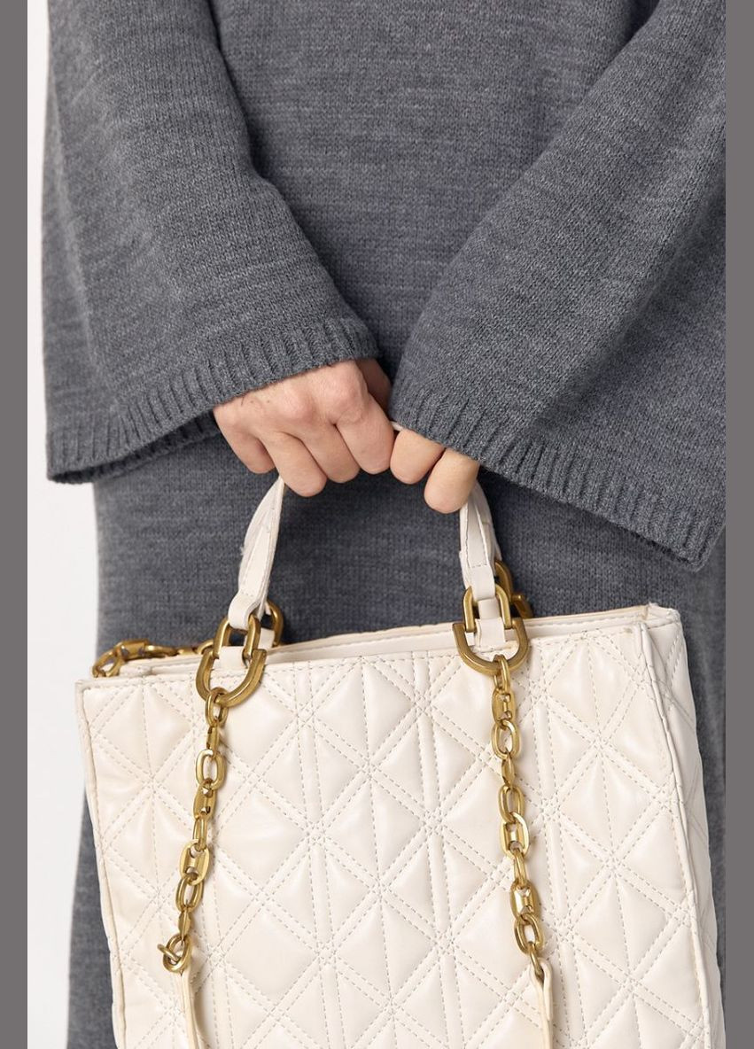 Сіра повсякденний довга в'язана сукня прямого крою 7020 Lurex однотонна