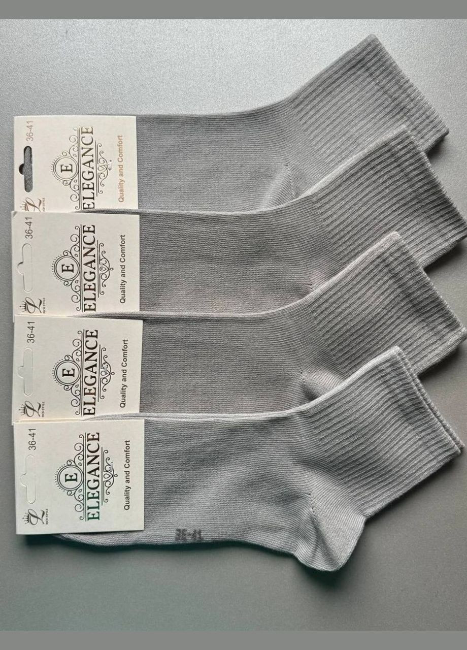 Серые 1 пара котоновые носки классические премиум качества, верх рубчик Elegance (338410680)