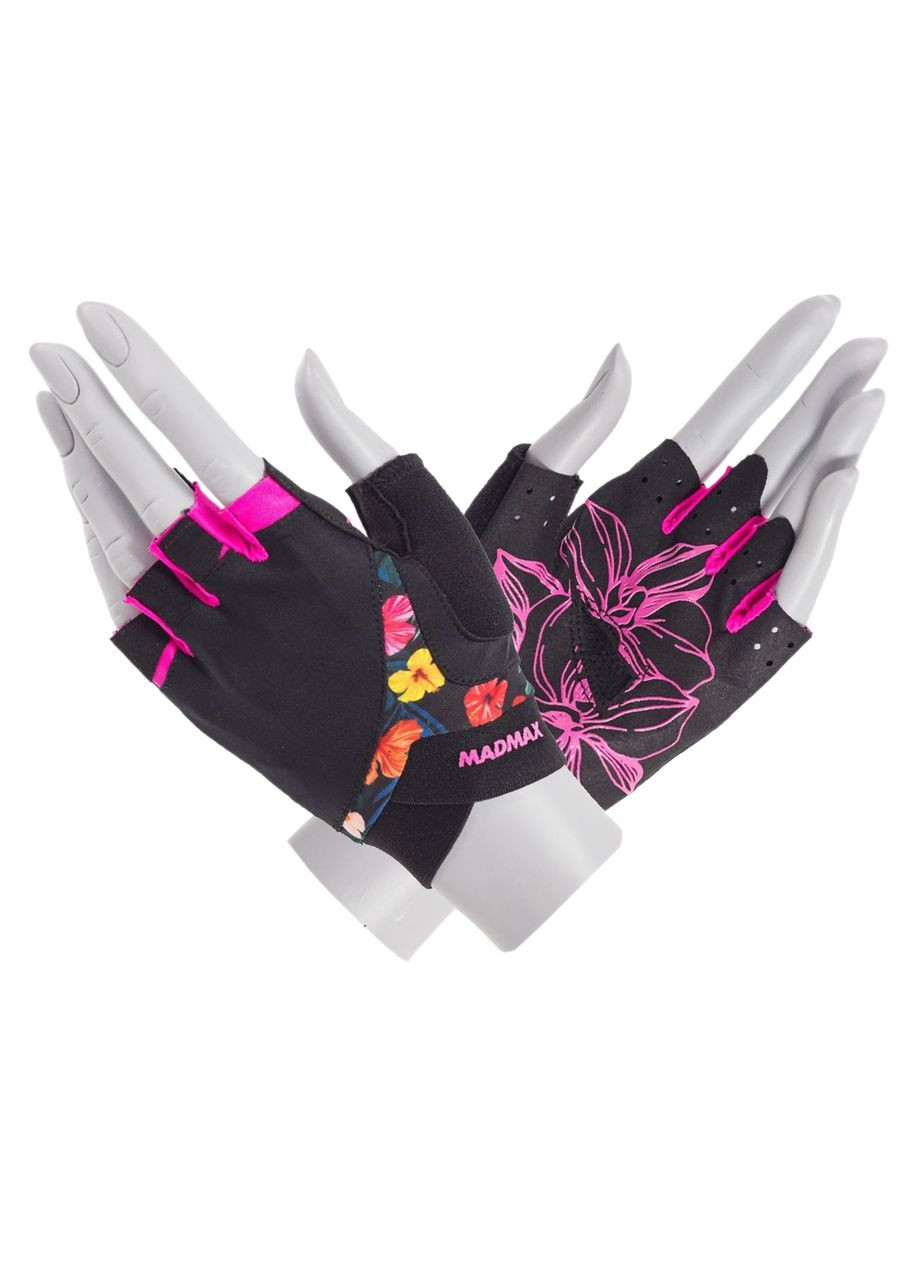Перчатки для фитнеса MFG-770 Flower Power Gloves Black/Pink (A-012711) Mad Max (313102674)
