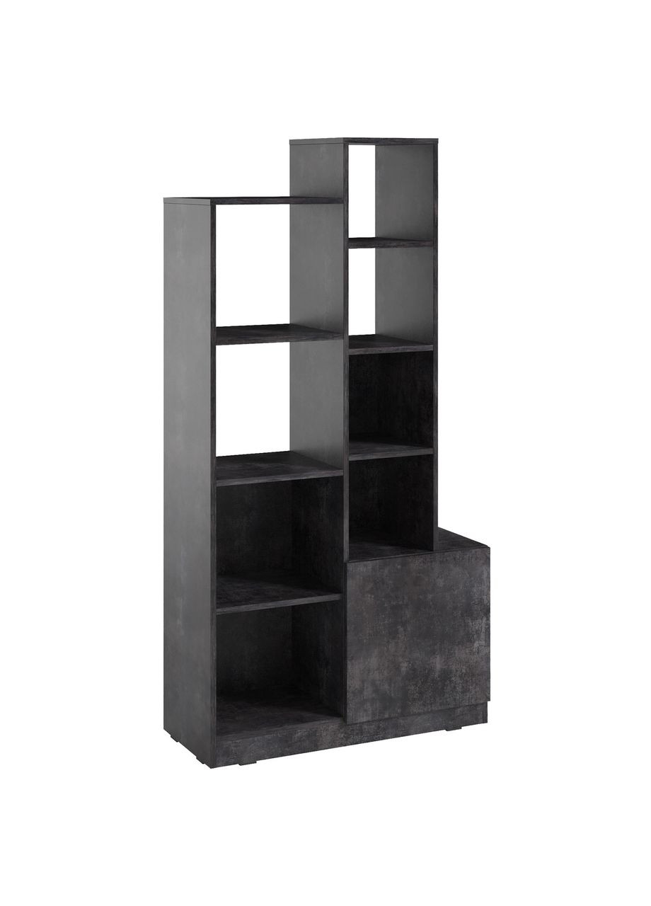 Стеллаж полки для книг и декора с дверцей PA-0003 от Бетон Темный MORELI (342059942)
