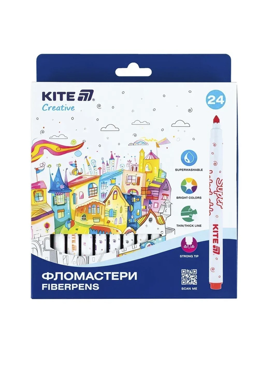 Фломастери Creative, 24 кольори колір різнокольоровий TSB-00281411 Kite (398290366)