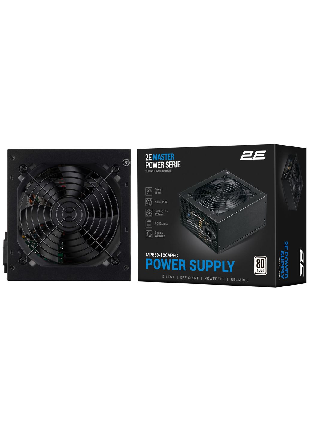 Блок живлення Master Power (650W), >80%, 80+ White, 120мм, 1xMB 24pin(20+4), 1xCPU 8pin(4+4), 3xMolex, 5xSATA, 2xPCIe 8pin(6+2) 2E (314776688)